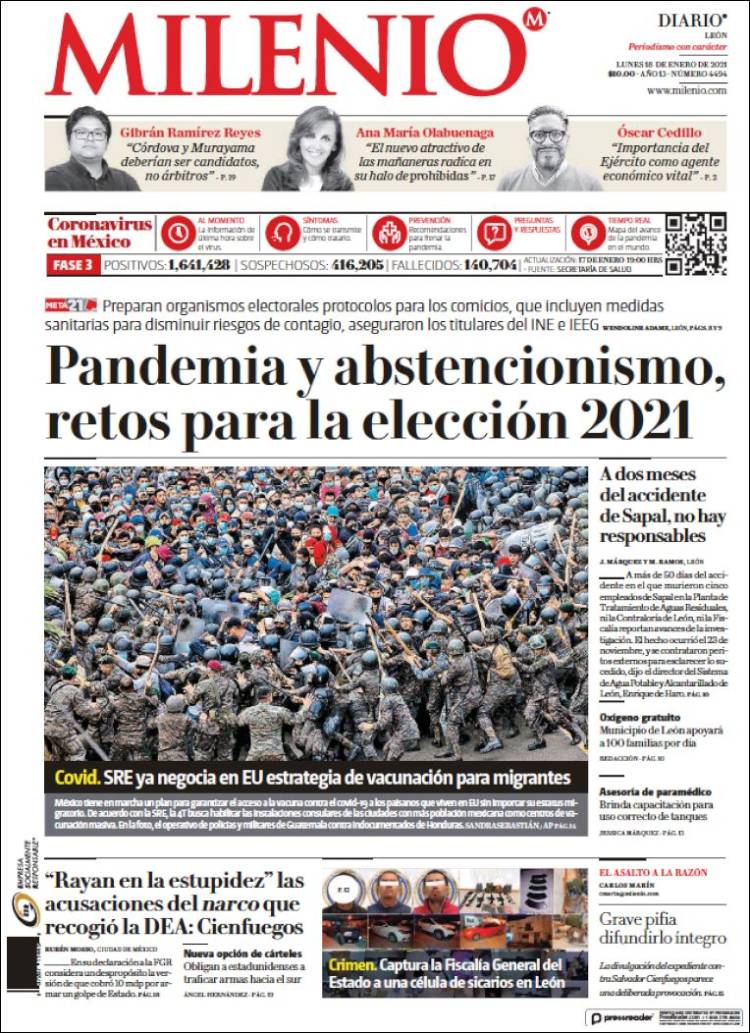 Portada de Milenio de León (Mexico)