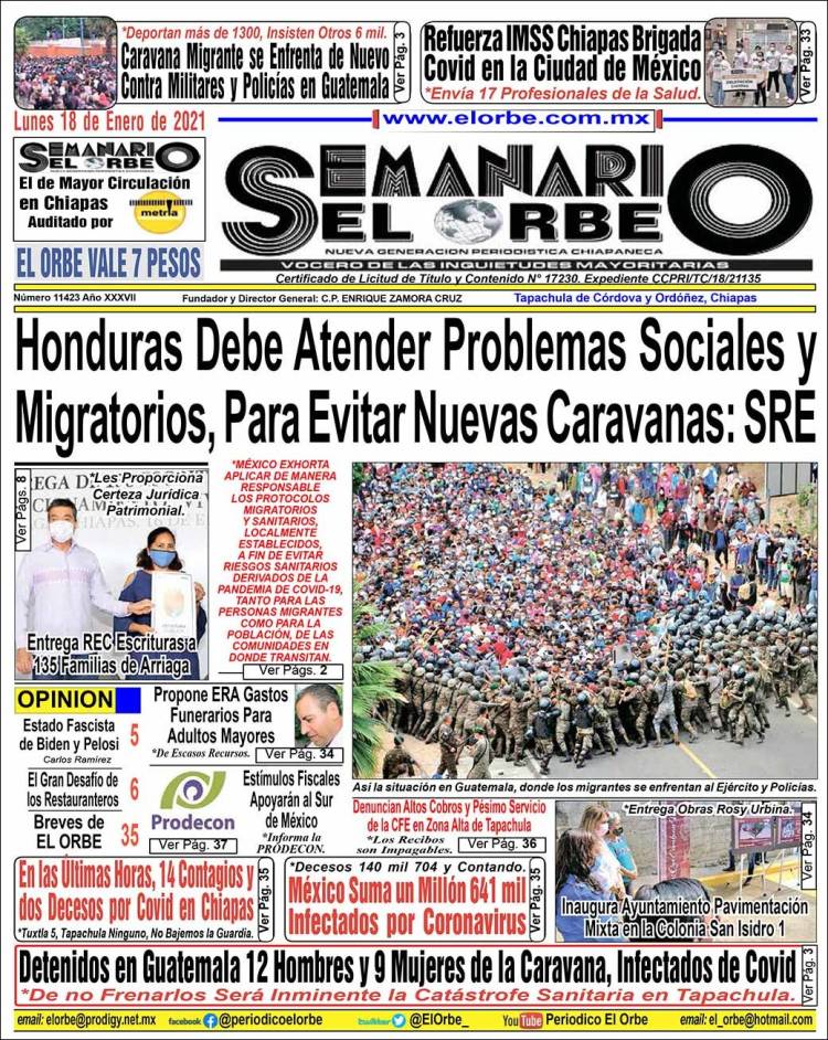 Portada de El Orbe (Mexico)