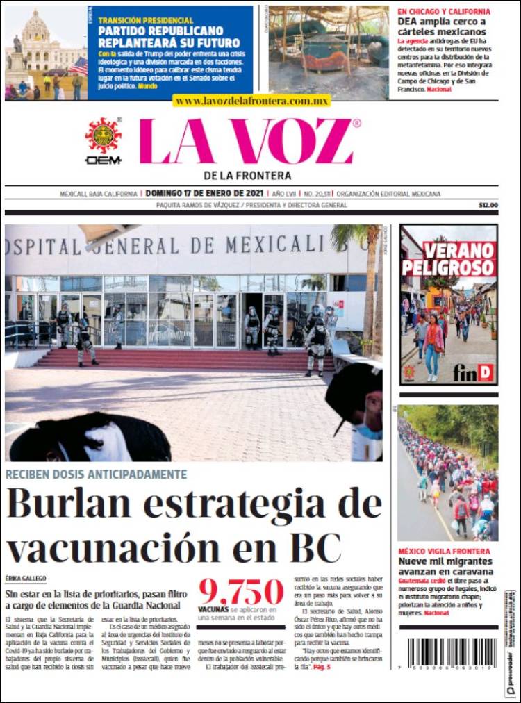 Portada de La Voz de la Frontera (Mexico)