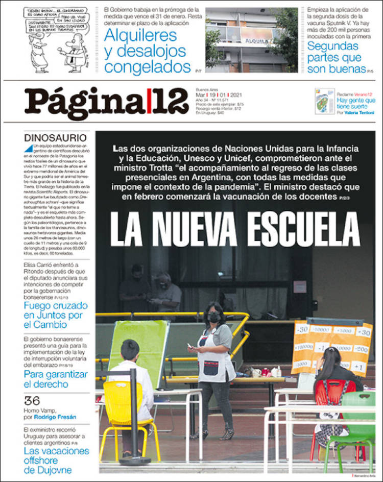 Portada de Página/12 (Argentina)