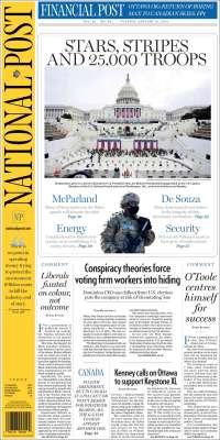 Portada de The National Post (Canadá)