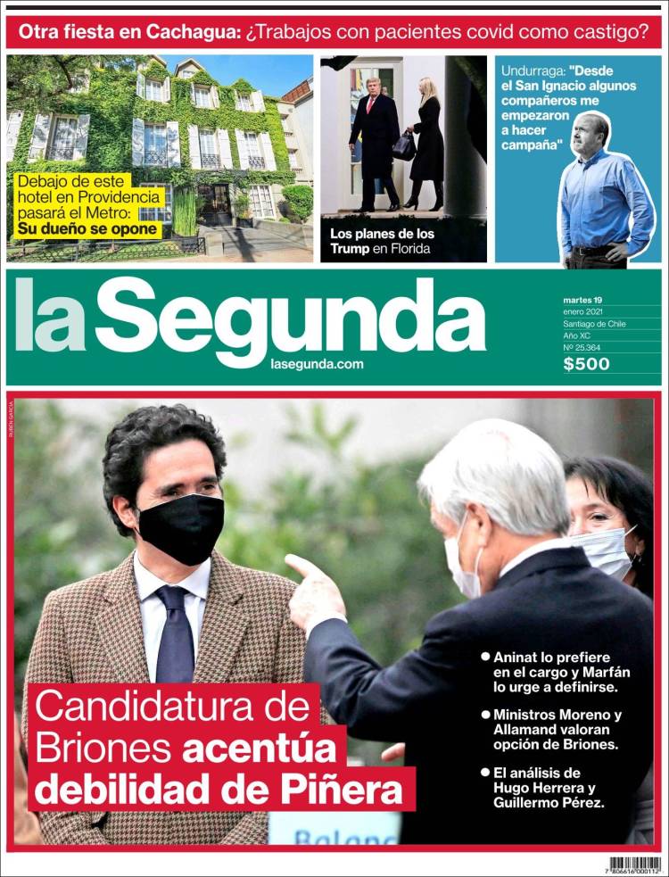 Portada de La Segunda (Chile)