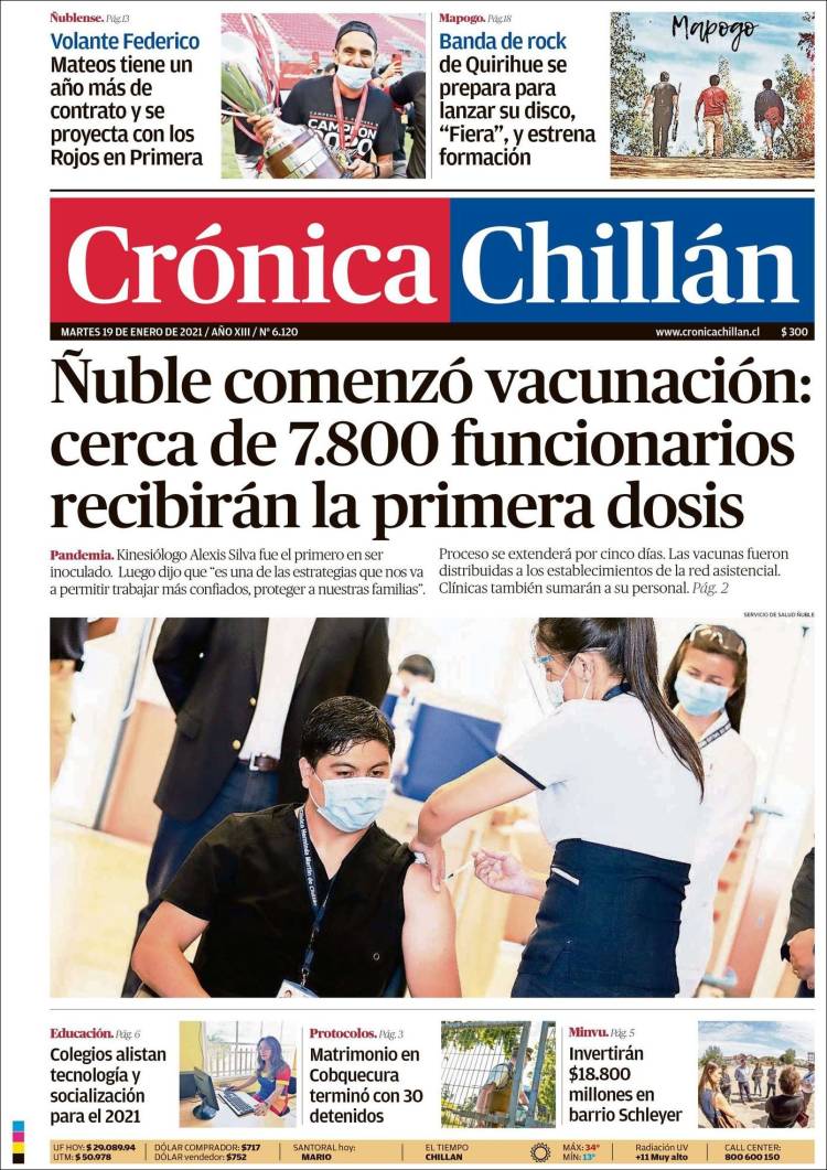 Portada de Crónica Chillán (Chile)