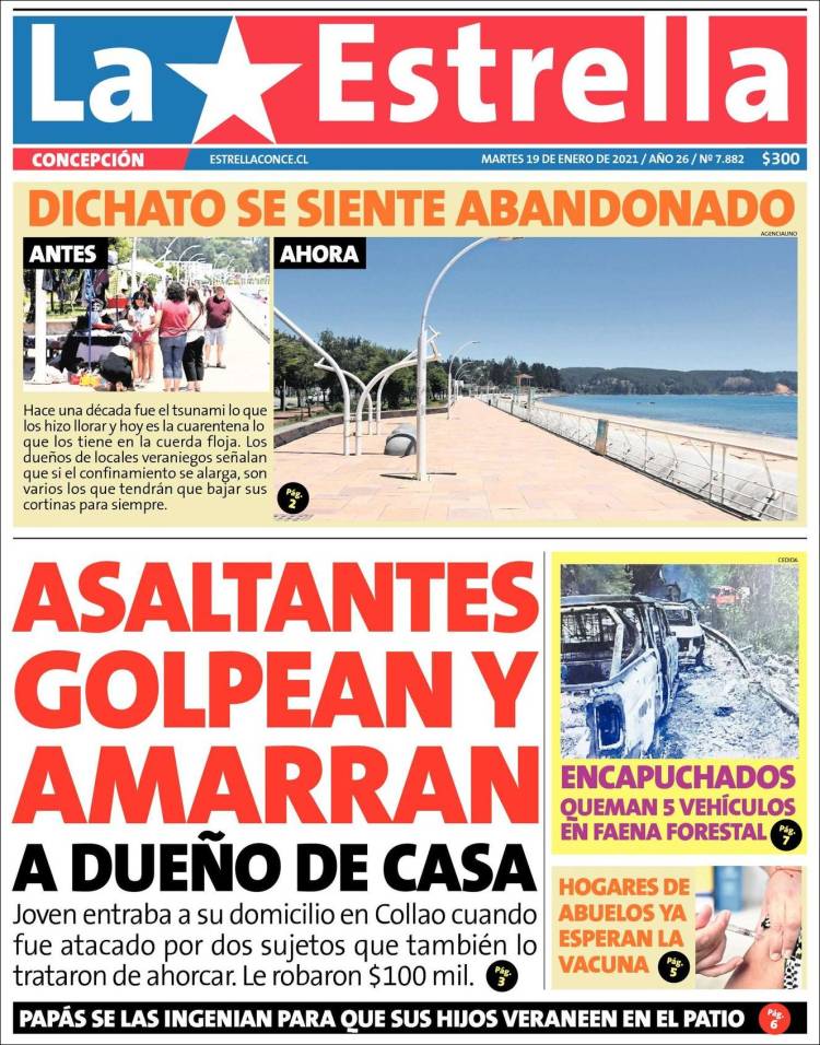 Portada de La Estrella de Concepción (Chile)