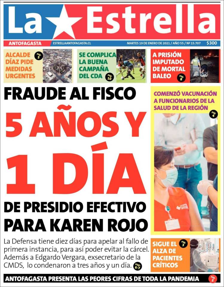 Portada de La Estrella del Norte (Chile)