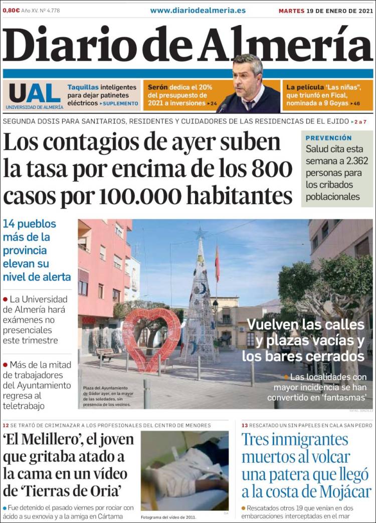 Portada de Diario de Almería (España)