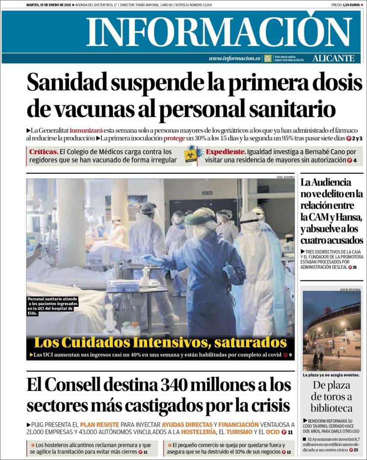 Portada de Diario Información (Spain)