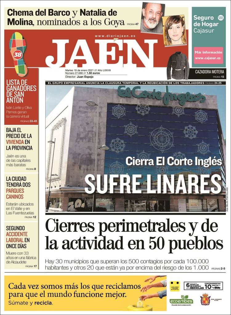 Portada de Diario Jaén (Spain)