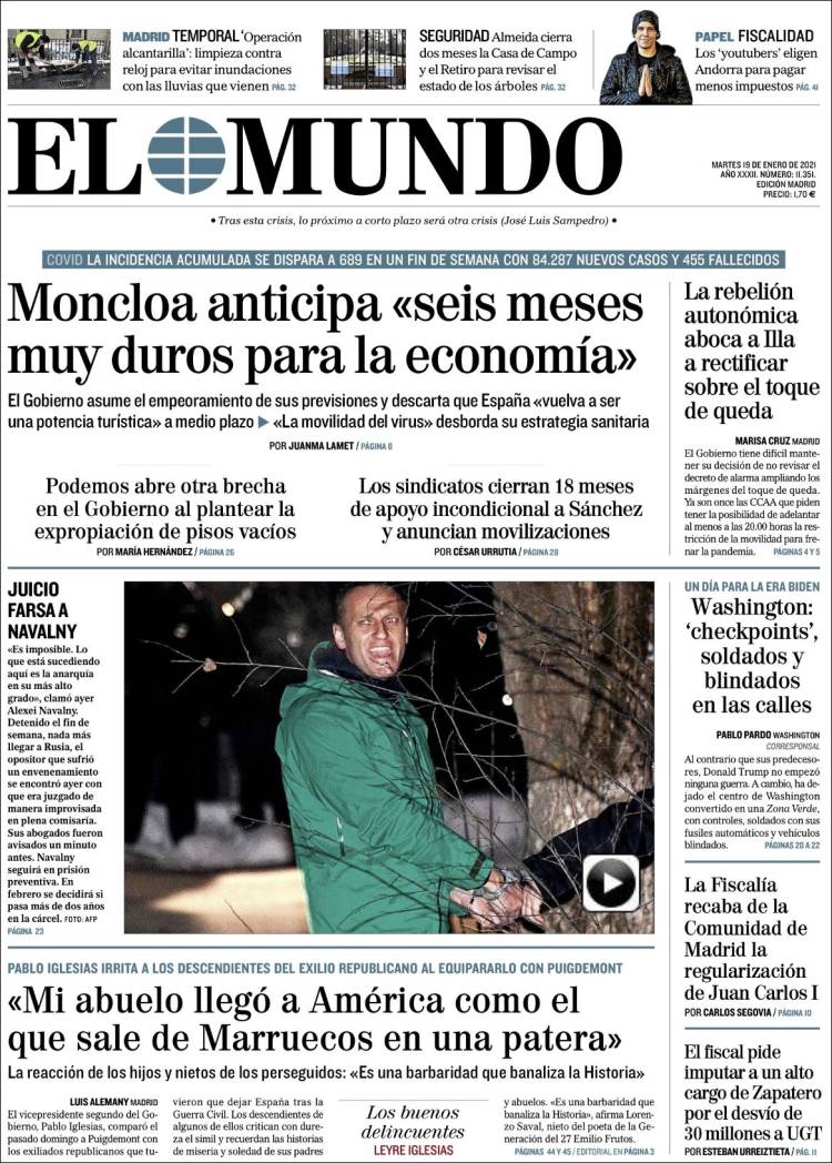 Portada de El Mundo (Spain)