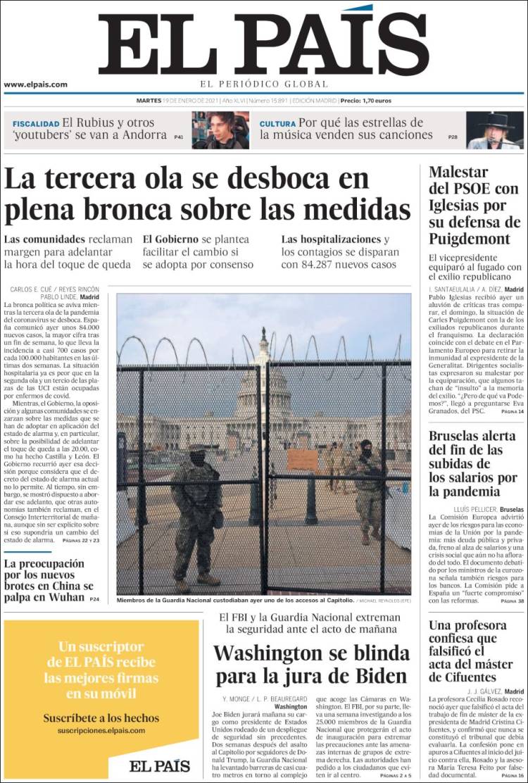 Portada de El País (Spain)