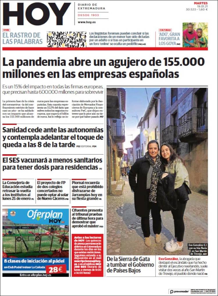 Portada de Hoy - Badajoz (España)