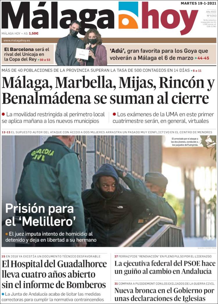 Portada de Málaga Hoy (Spain)