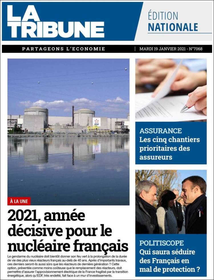 Portada de La Tribune (Francia)