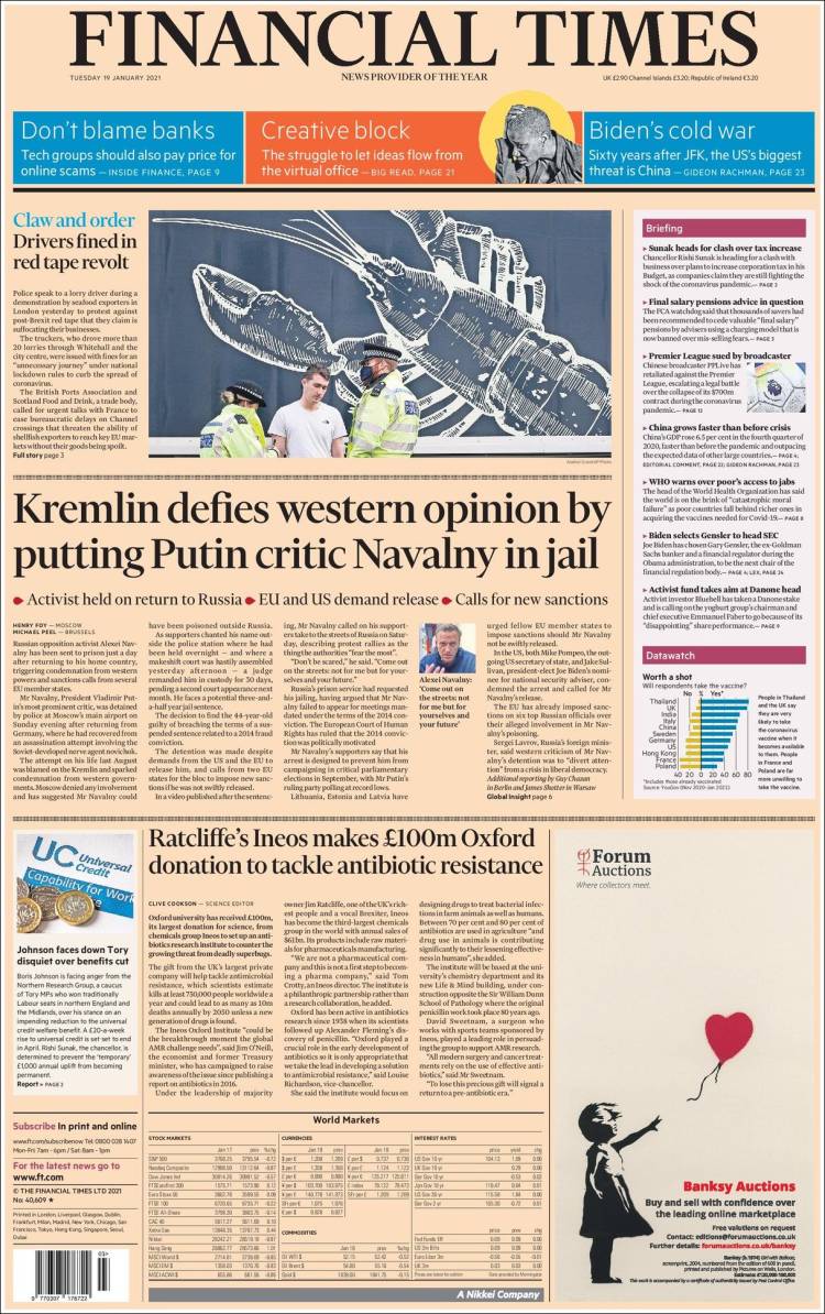 Portada de Financial Times (Reino Unido)