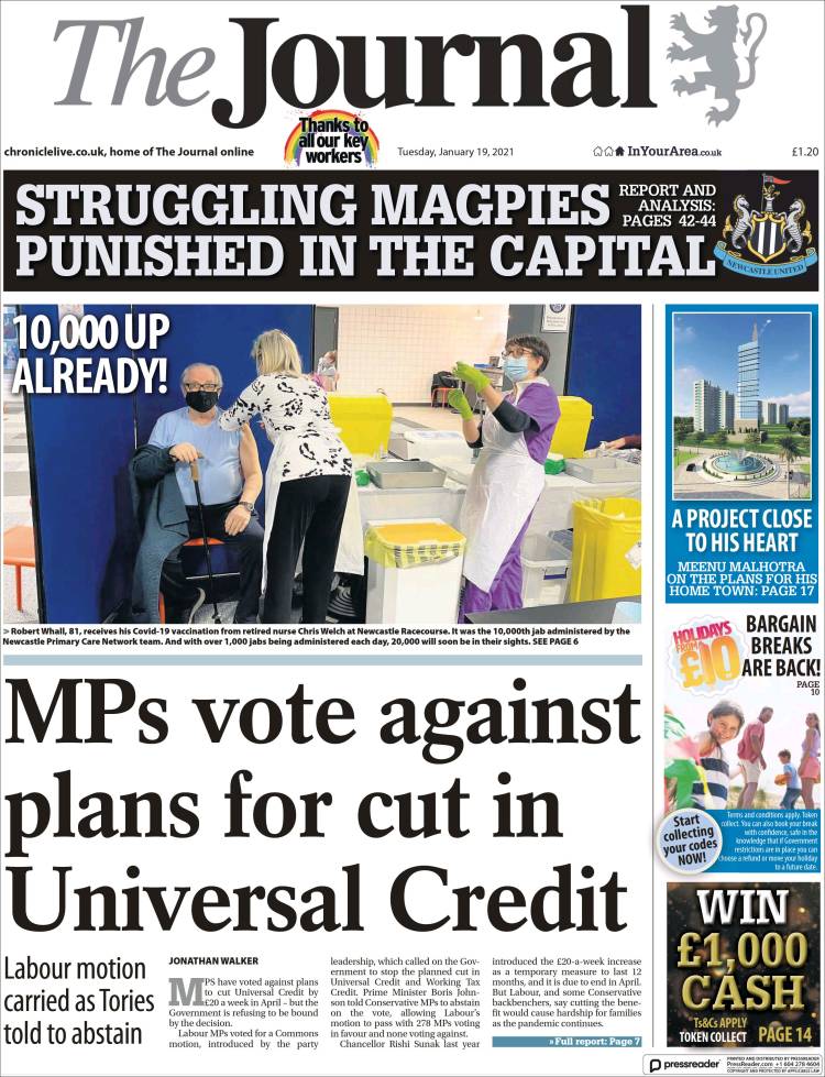 Portada de The Journal (Reino Unido)