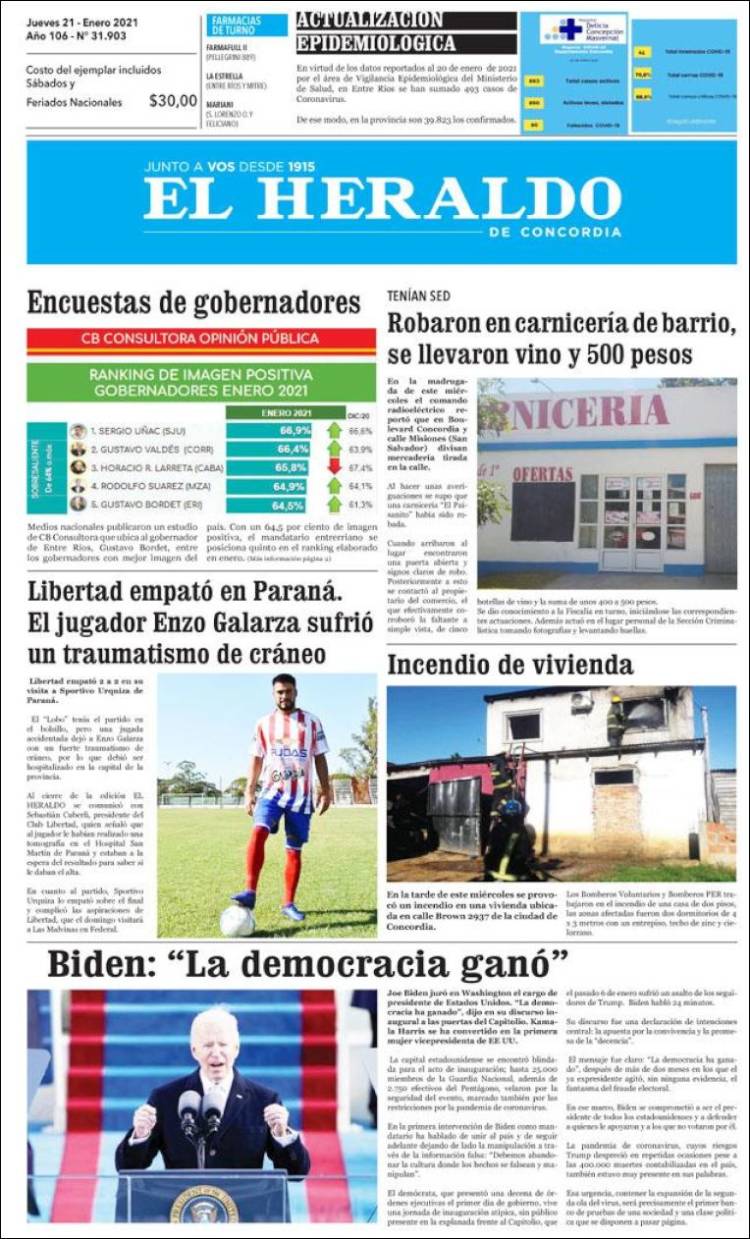 Portada de El Heraldo de Concordia (Argentina)