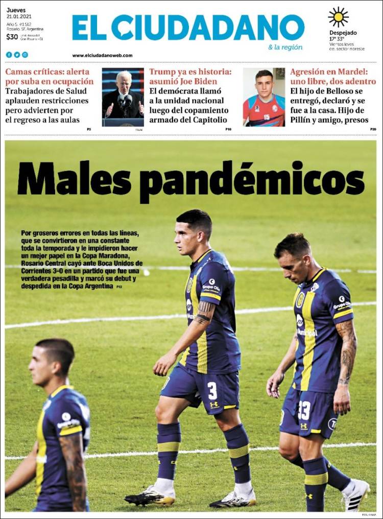 Portada de Diario El Ciudadano (Argentina)