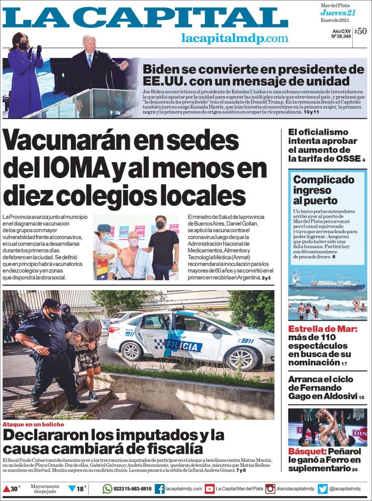 Portada de Diario La Capital - Mar del Plata (Argentina)