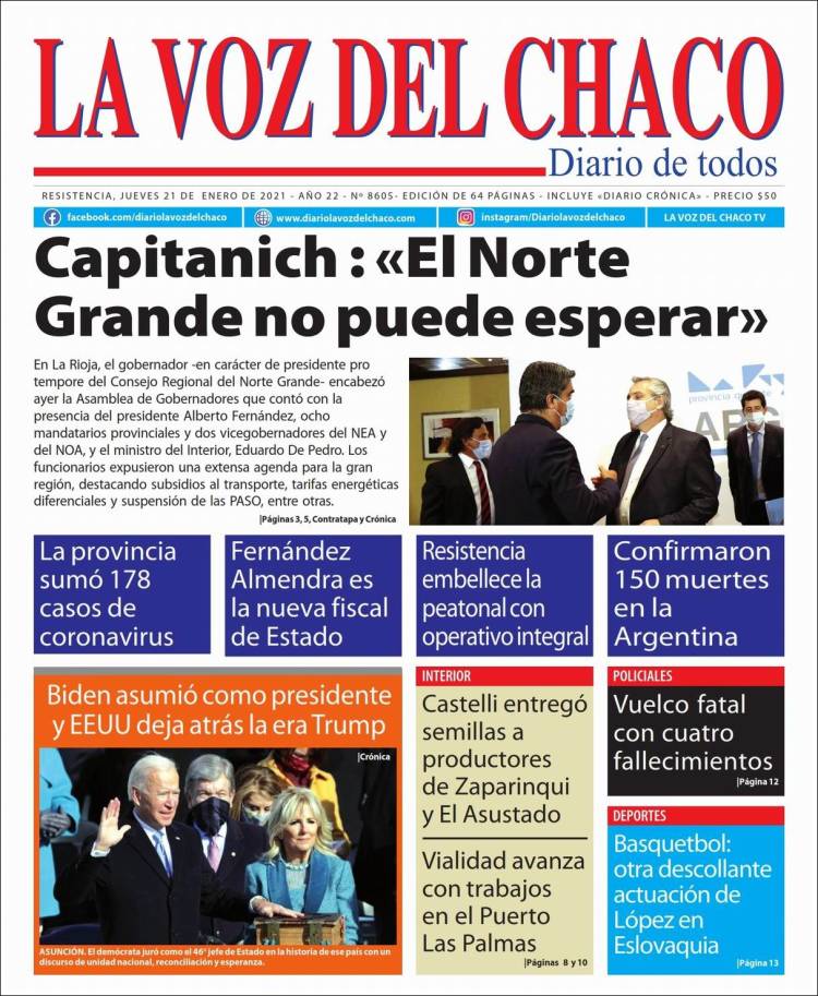 Portada de La Voz del Chaco (Argentina)