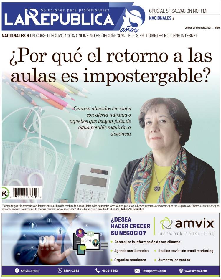 Portada de La República (Costa Rica)