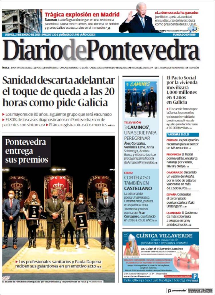 Portada de Diario de Pontevedra (España)