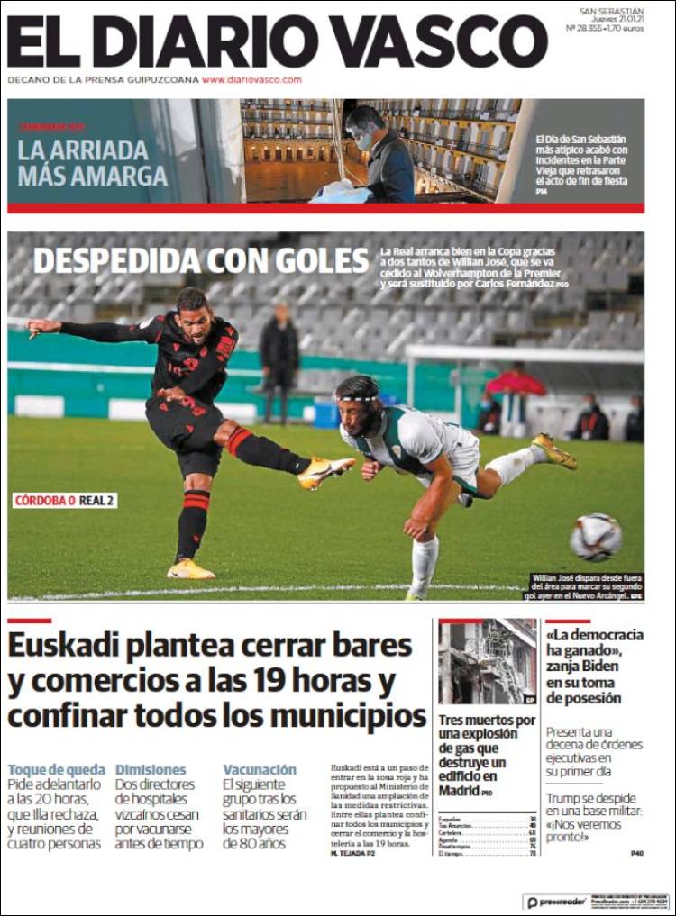 Portada de Diario Vasco (España)