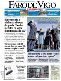 Portada de El Faro de Vigo - Ourense (España)