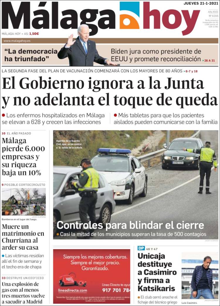 Portada de Málaga Hoy (España)