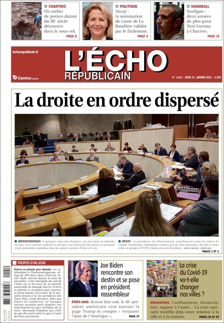 Portada de L'Echo Républicain (Francia)