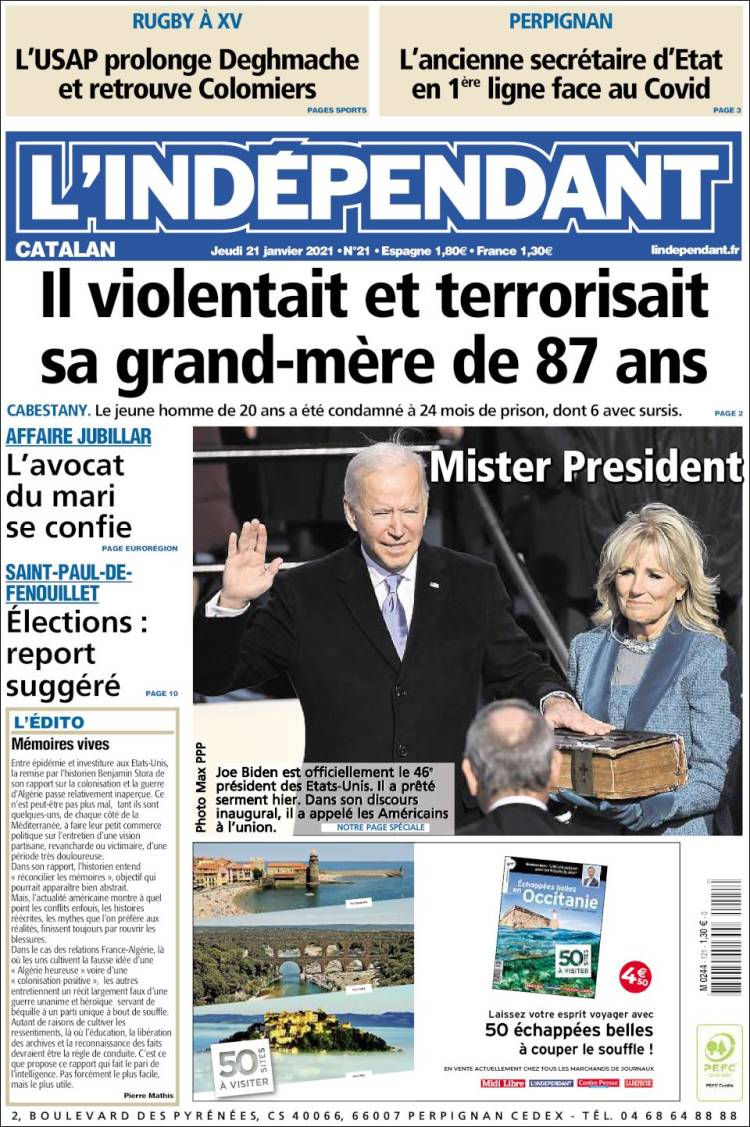 Portada de Le Indépendant (Francia)
