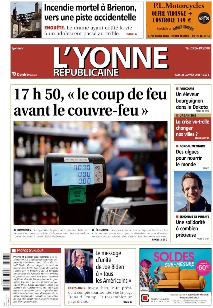 Portada de L'Yonne-Républicaine (Francia)
