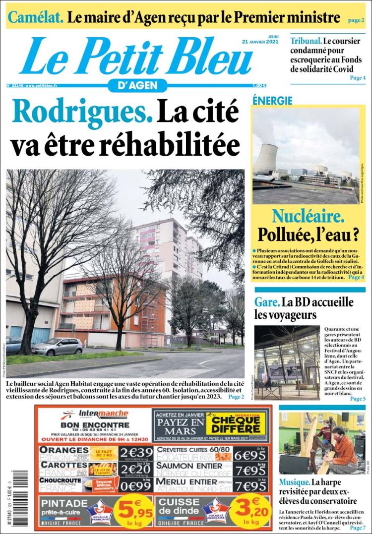 Portada de Le Petit Bleu (Francia)