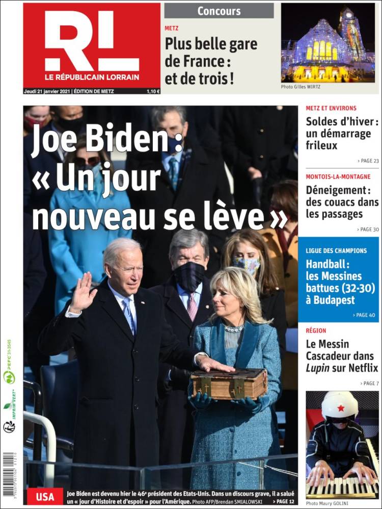 Portada de Le Republicain Lorrain (Francia)