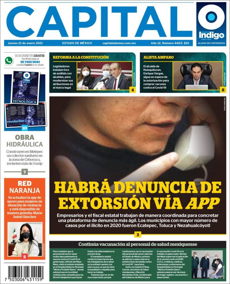 Portada de Capital México (Mexico)