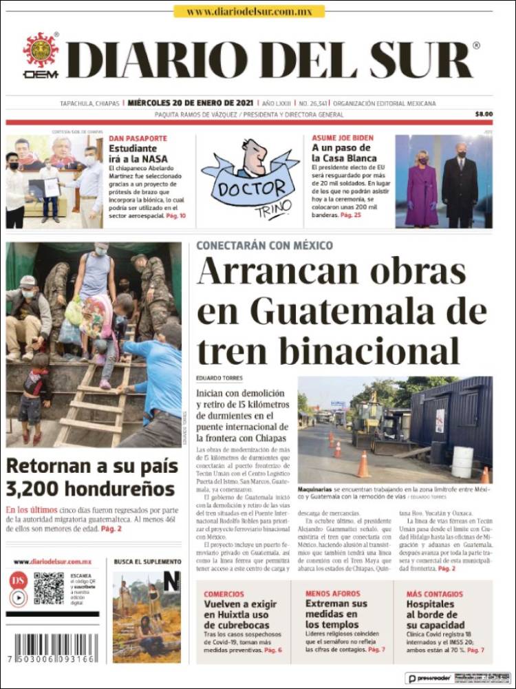 Portada de El Diario del Sur (Mexico)