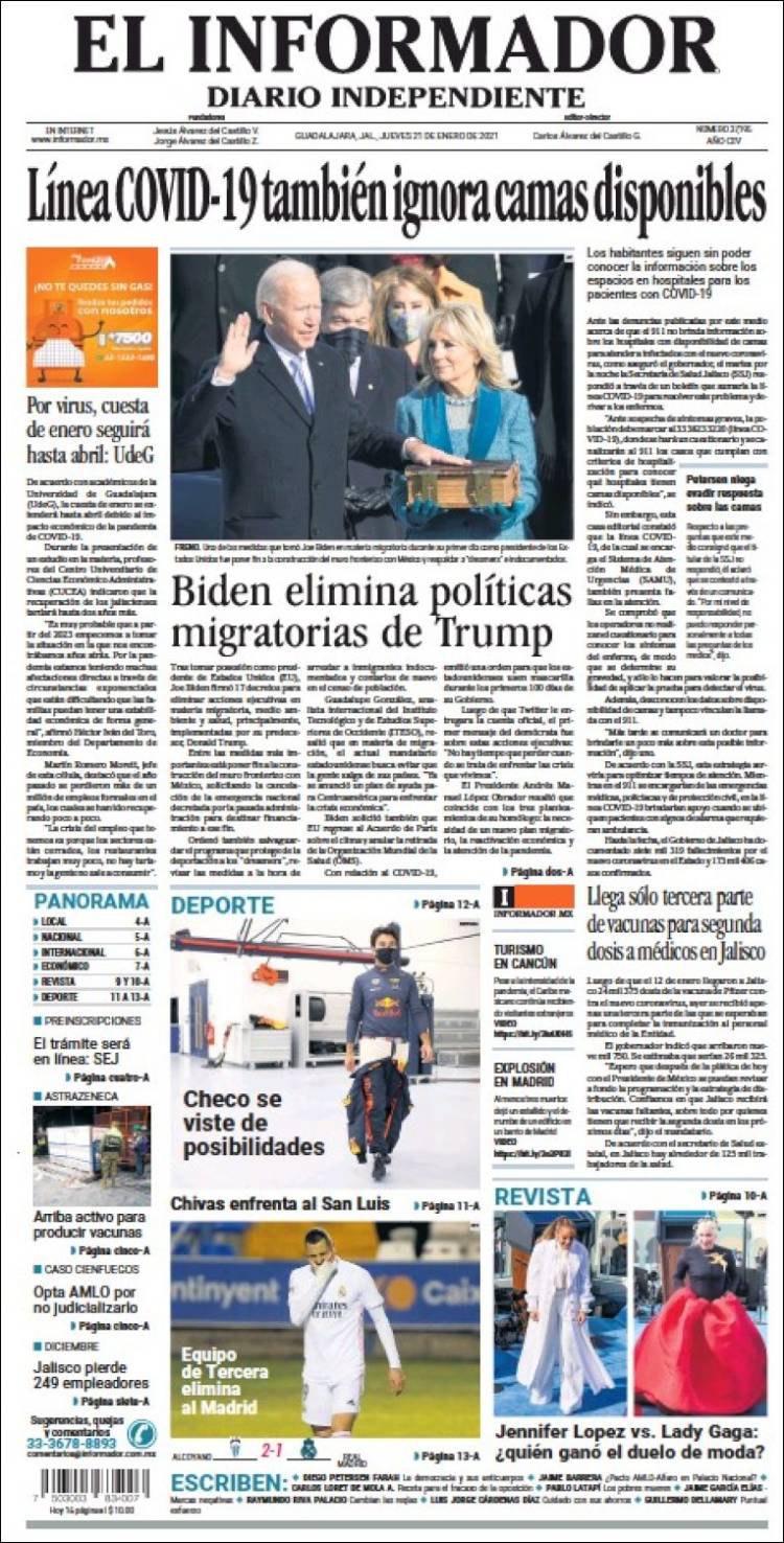 Portada de El Informador (México)