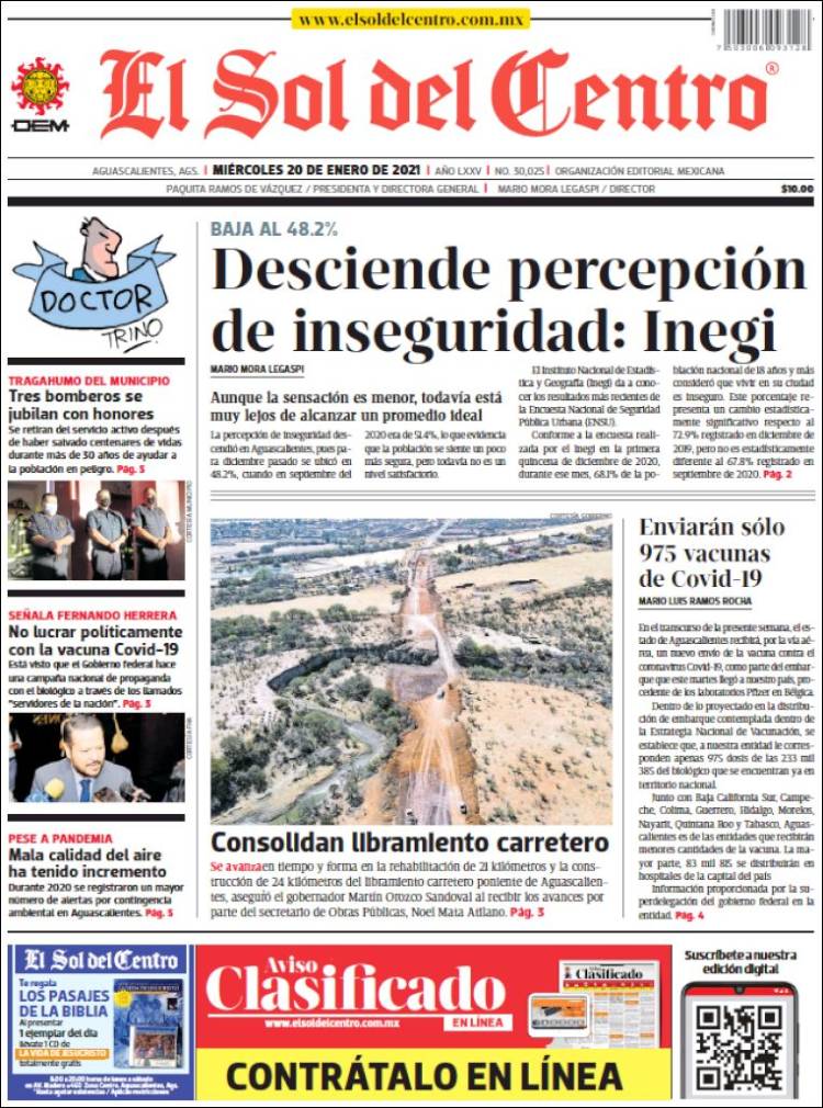 Portada de El Sol del Centro (México)