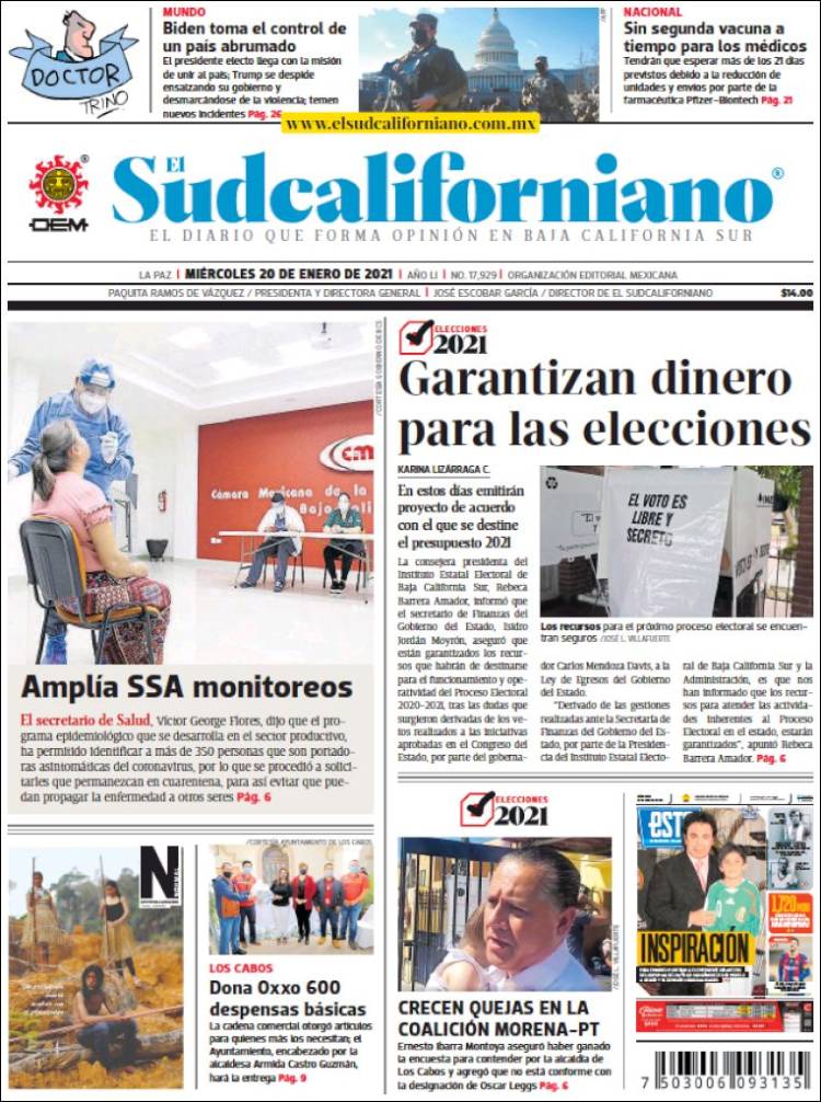 Portada de El Sudcaliforniano (México)