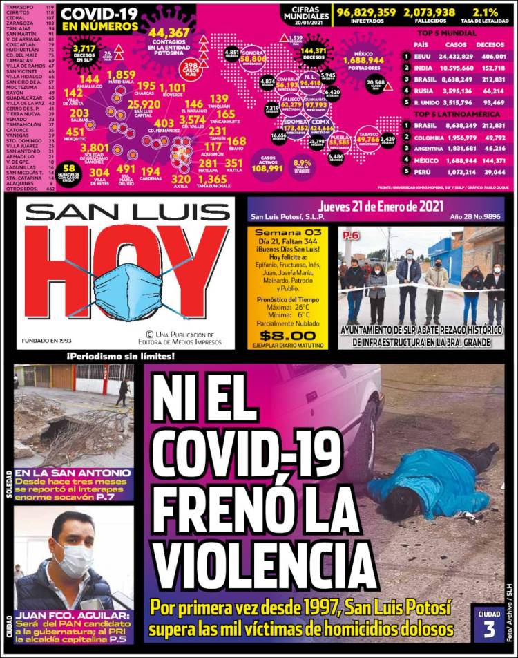 Portada de San Luis Hoy (México)