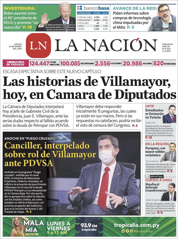 Portada de La Nación (Paraguay)