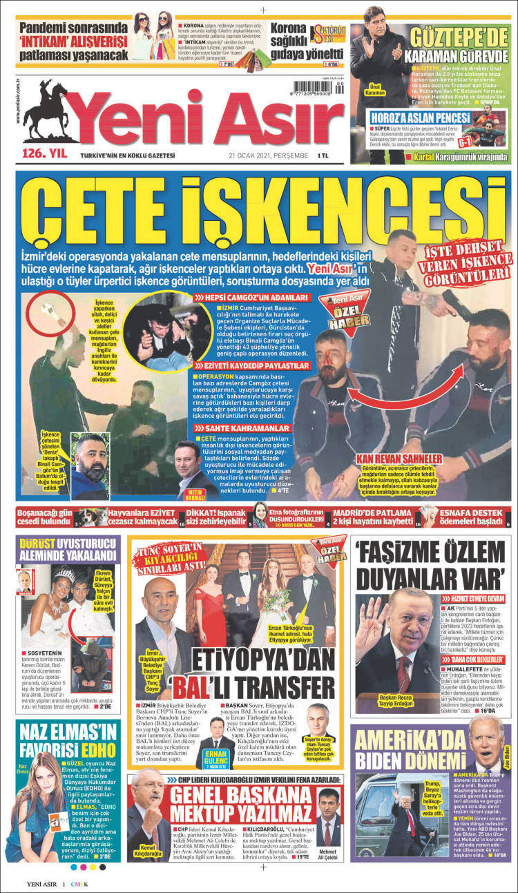 Portada de Yeni Asır (Turqu&iacute;a)