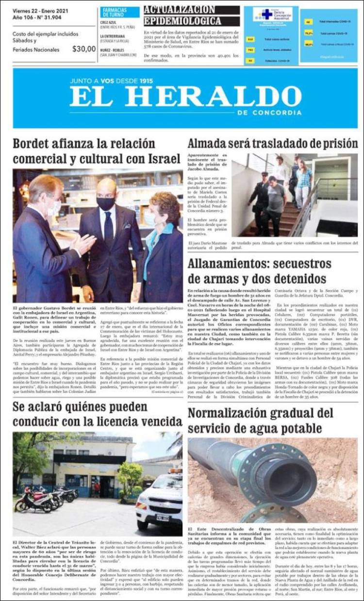 Portada de El Heraldo de Concordia (Argentina)