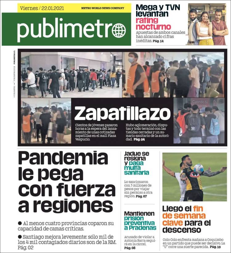 Portada de Publimetro (Chile)
