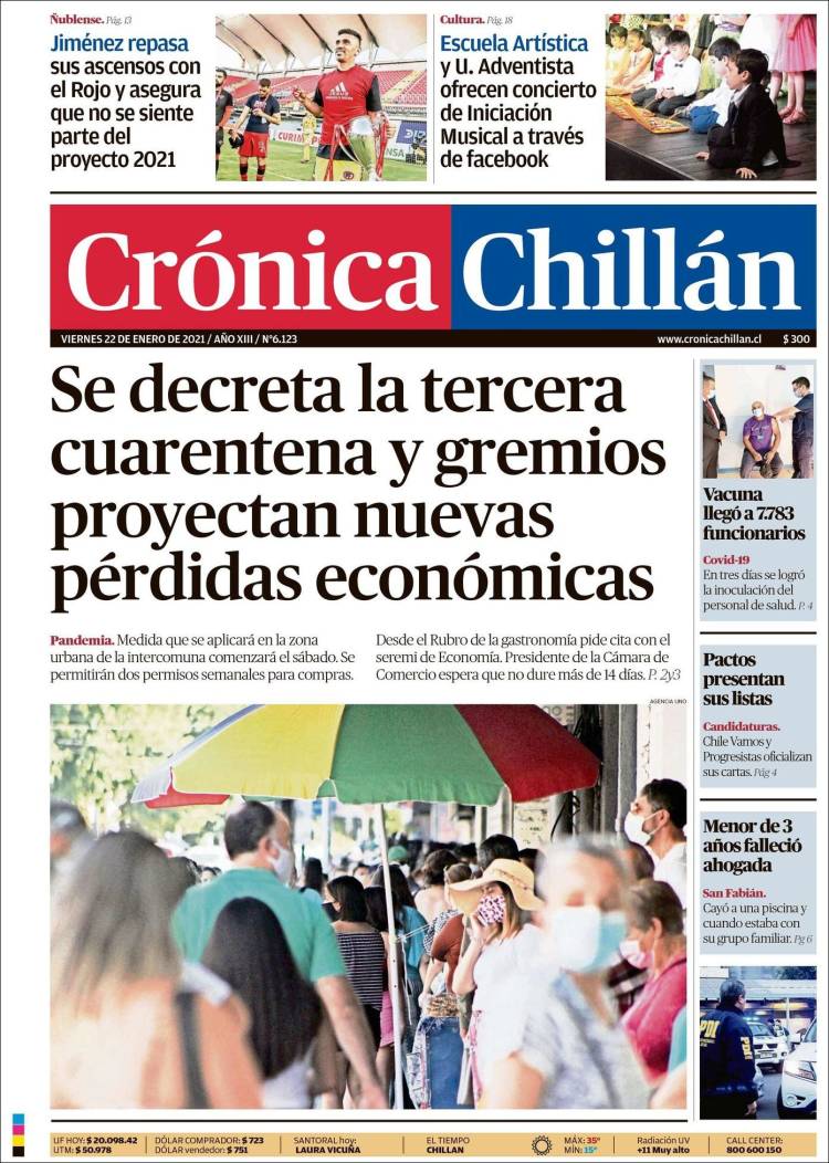 Portada de Crónica Chillán (Chile)
