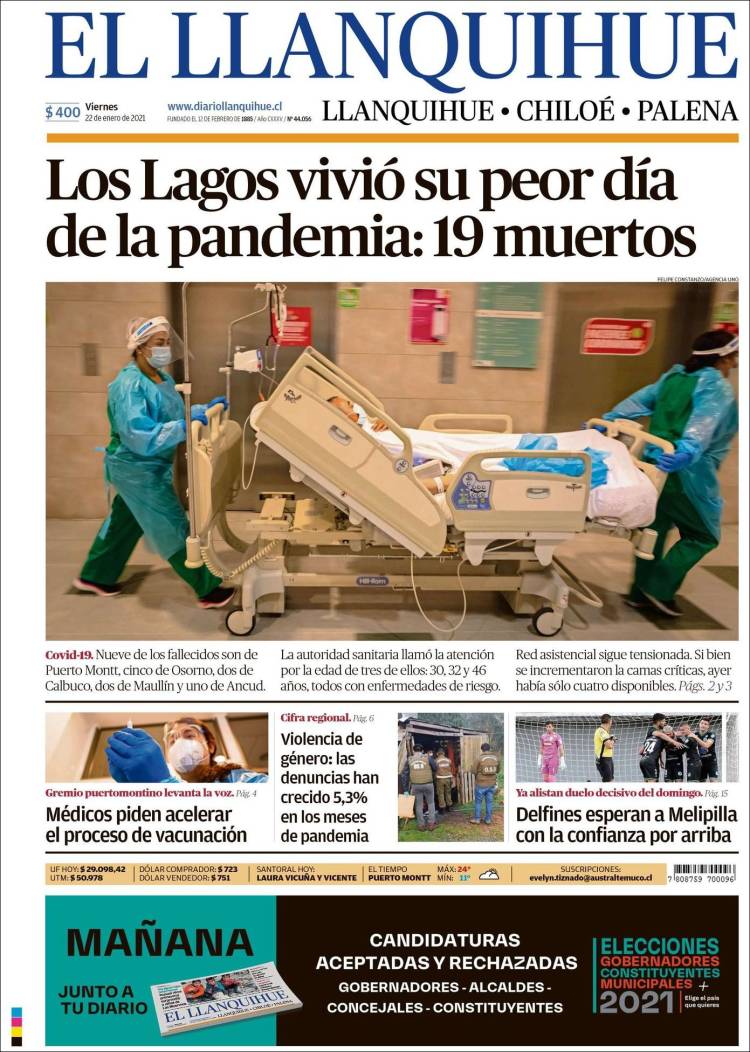 Portada de El Llanquihue (Chile)