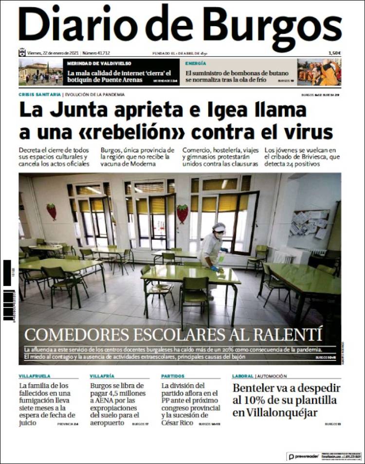 Portada de Diario de Burgos (España)