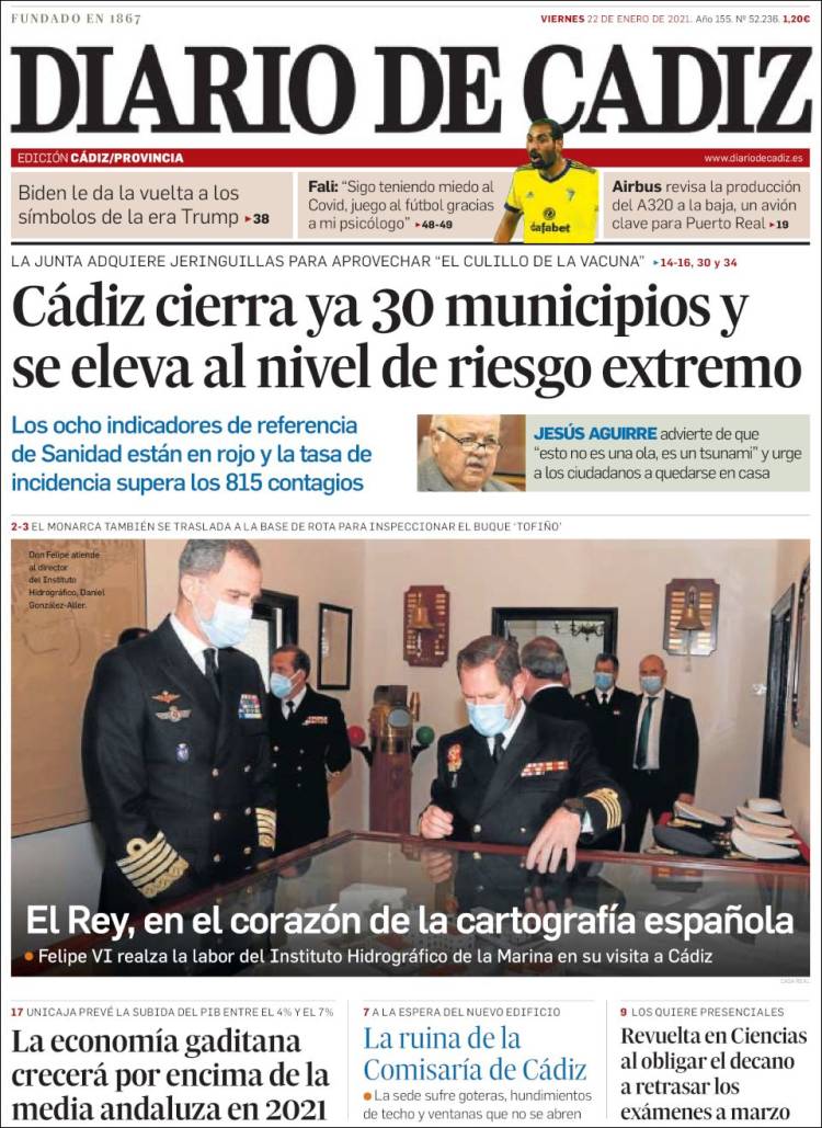 Portada de Diario de Cádiz (España)