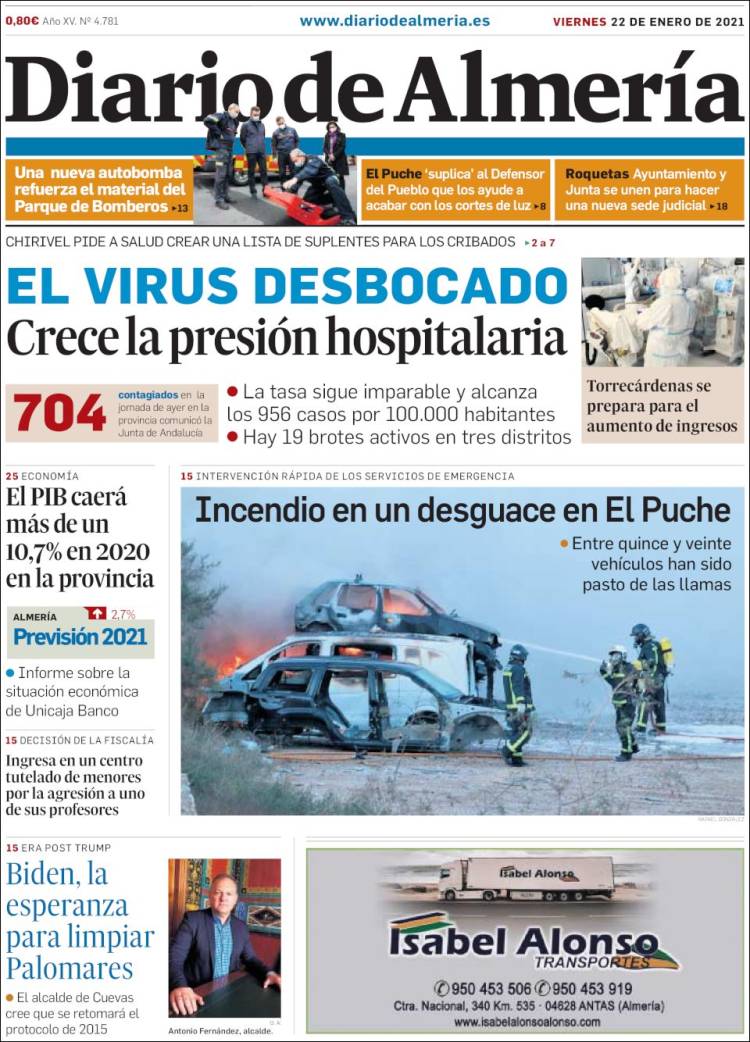 Portada de Diario de Almería (España)