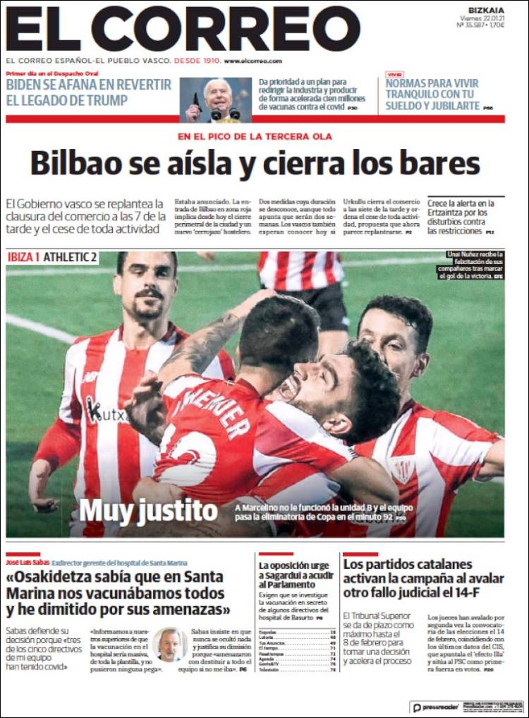 Portada de El Correo (España)