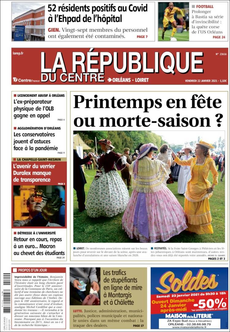 Portada de La République du Centre (Francia)